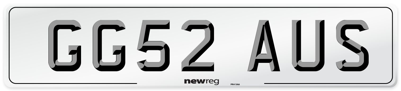 GG52 AUS Number Plate from New Reg